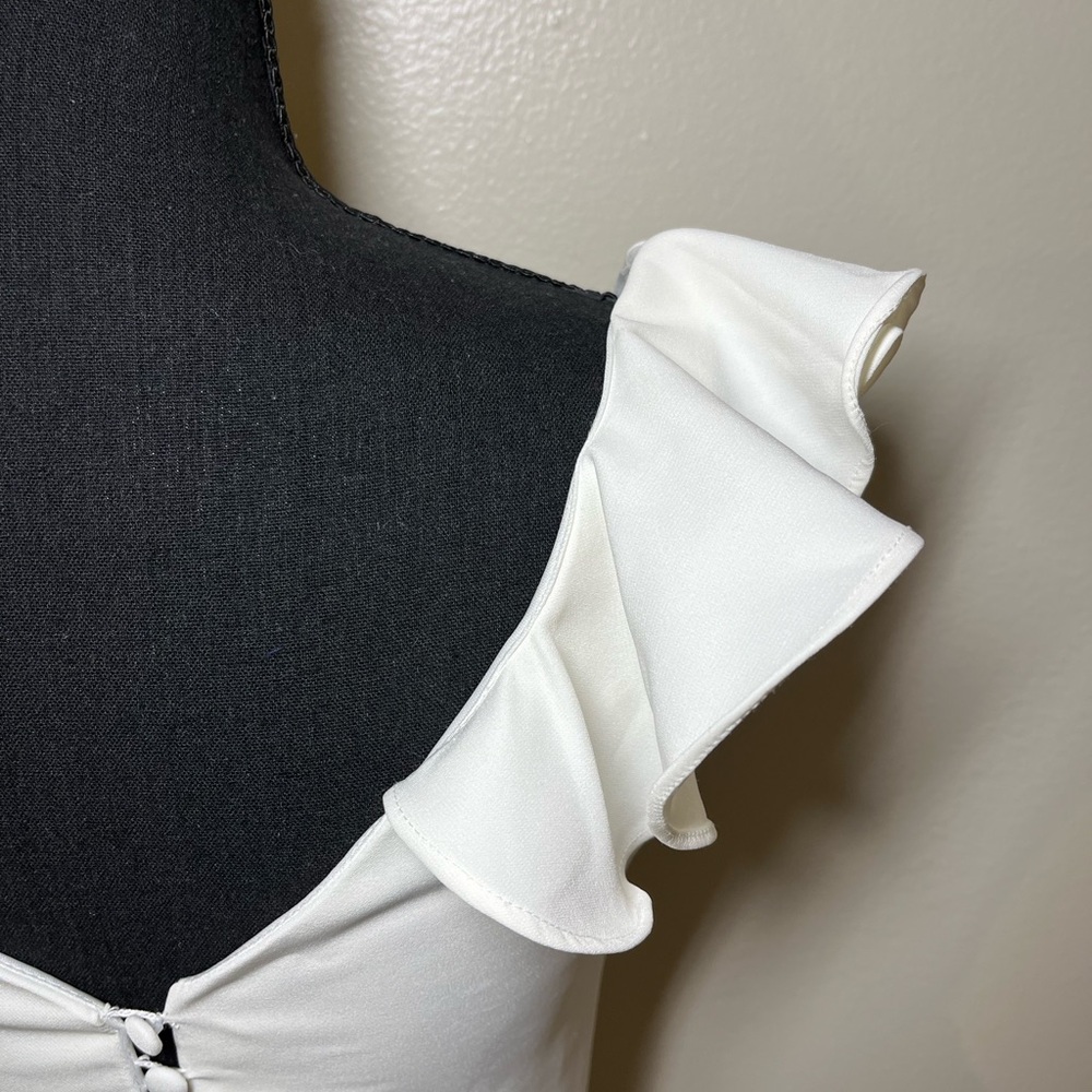 Nwot David’s Bridal Db Studio Ruffle Strap, Keyho… - image 3